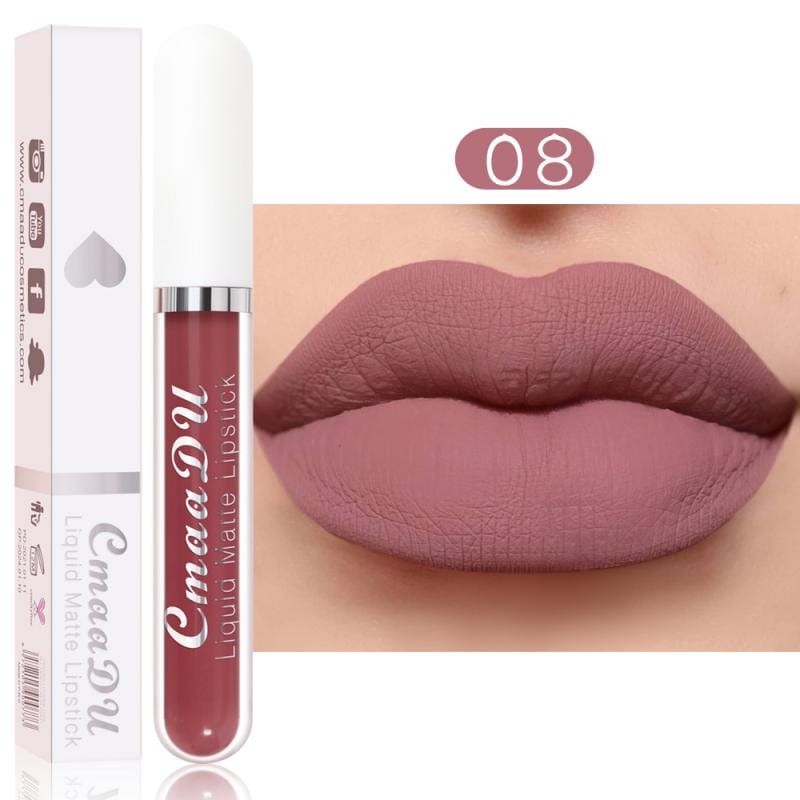 CmaaDu 18 Colors Long Lasting Lip Gloss Matte Velvet Liquid Lipstick Waterproof Moisturizing Lip Makeup Cosmetic TSLM1 Rswank