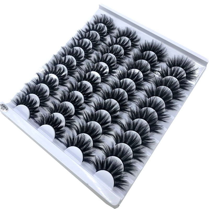 New 20 pairs natural false eyelashes fake lashes long makeup 3d mink eyelashes eyelash extension Rswank