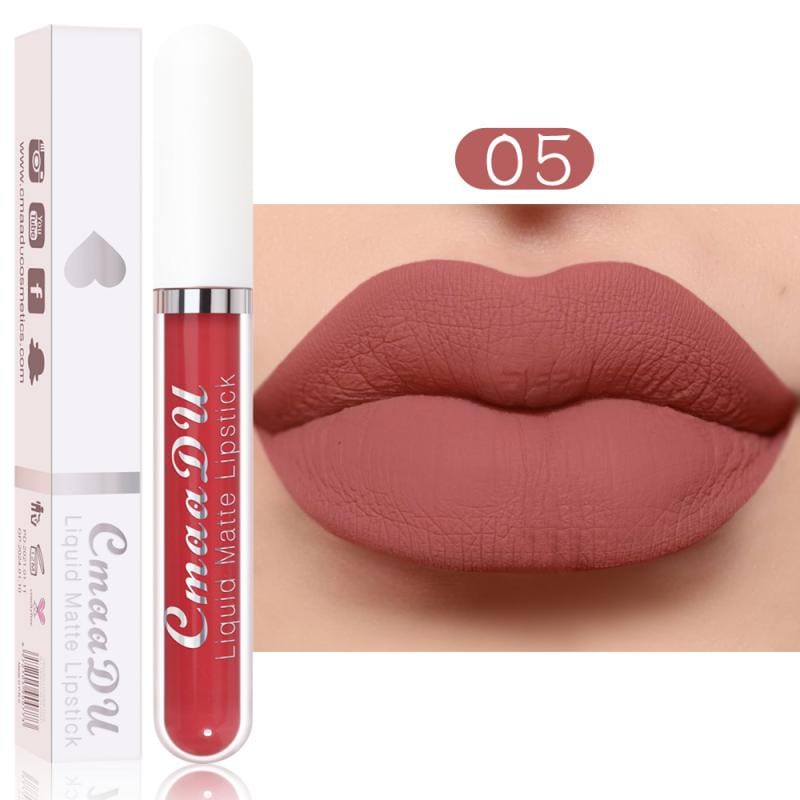 CmaaDu 18 Colors Long Lasting Lip Gloss Matte Velvet Liquid Lipstick Waterproof Moisturizing Lip Makeup Cosmetic TSLM1 Rswank