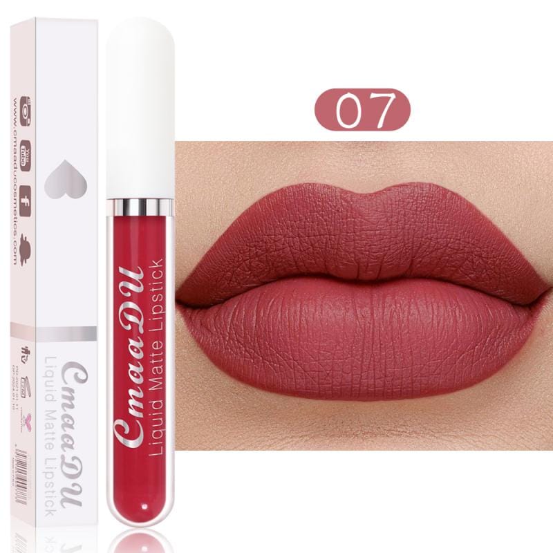 CmaaDu 18 Colors Long Lasting Lip Gloss Matte Velvet Liquid Lipstick Waterproof Moisturizing Lip Makeup Cosmetic TSLM1 Rswank