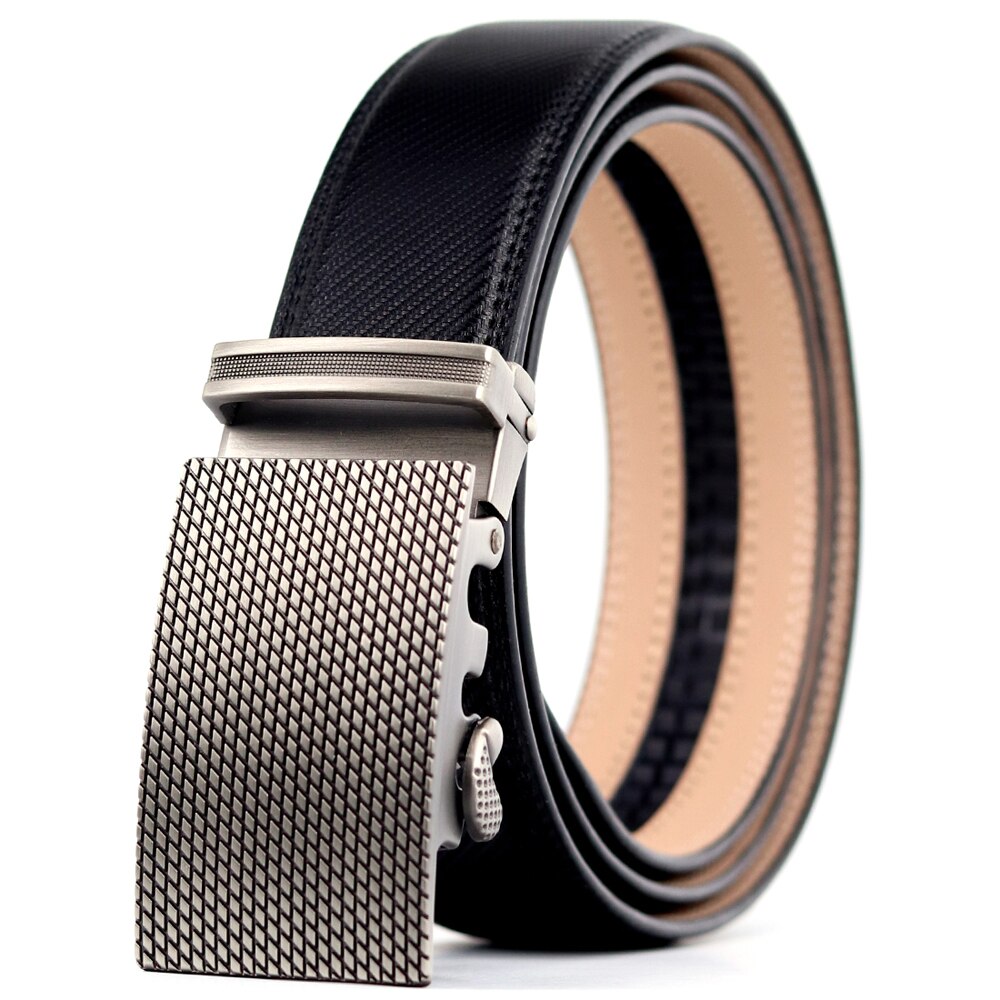 Leather Belt For Men Alloy Auto Buckle Black Cowhide Jean Wasit Strap Male Classic High Quality Rswank