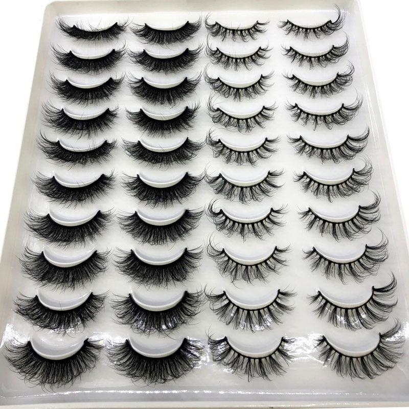 New 20 pairs natural false eyelashes fake lashes long makeup 3d mink eyelashes eyelash extension Rswank