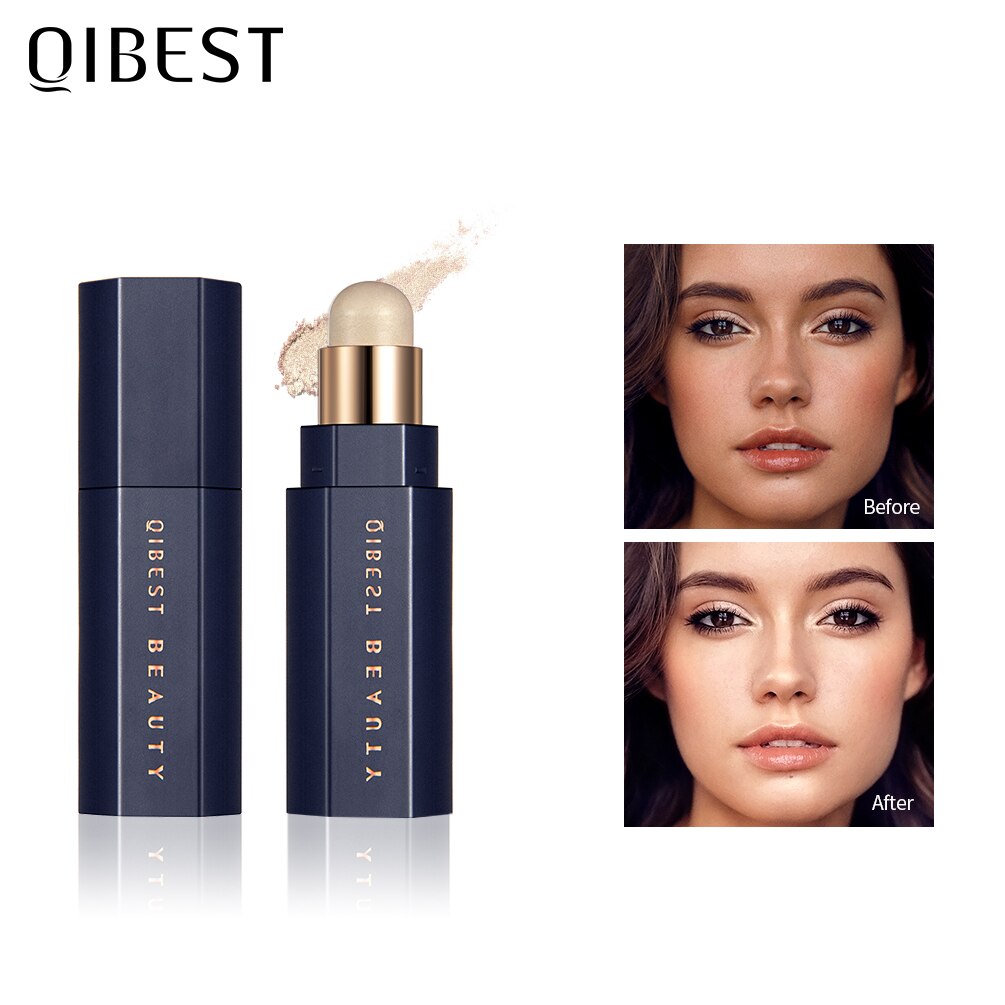 QIBEST Face Highlighter Stick Makeup Glow Face Concealer Contour Bronzer 3D Make Up Rswank