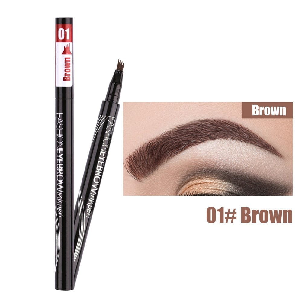 Waterproof Natural Eyebrow Pen Four-claw Eye Brow Tint Makeup three Colors Eyebrow Pencil Brown Black Grey Brush Cosmetics Rswank