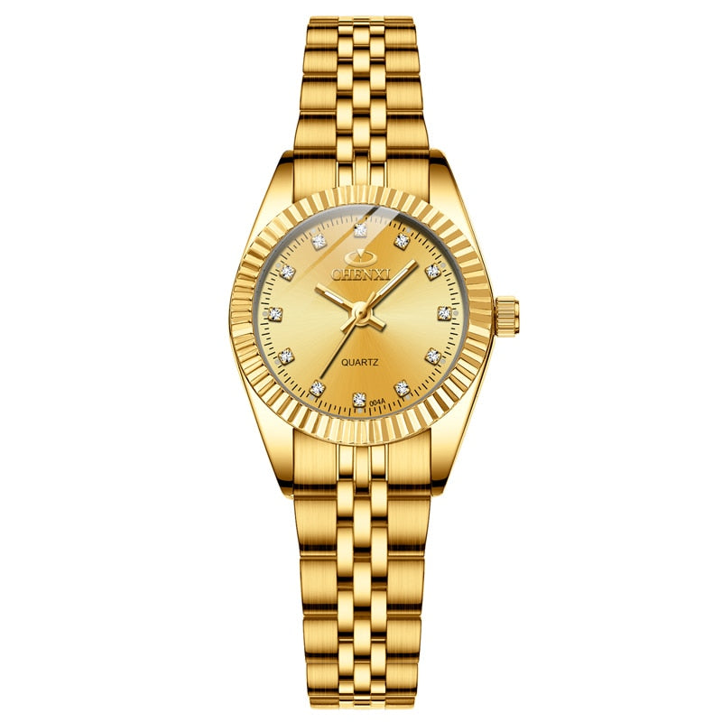 CHENXI Lover Watches Luxury Business Stainless Steel Gold Watch Men Classic Waterproof Rswank