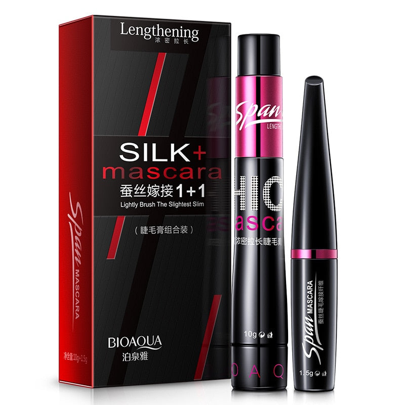 BIOAQUA 3D Fiber Makeup mascara Lengthening eyelashes Volume Express Maquiagem Eyelash Brand 2 in 1 Rswank