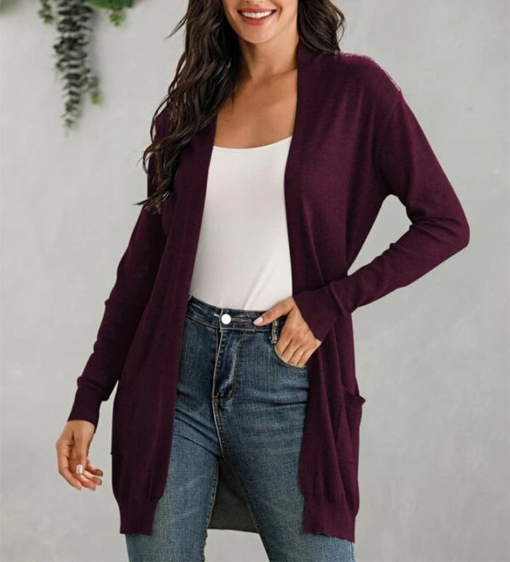 women's long sleeve knitted cardigan cardigan kakaclo