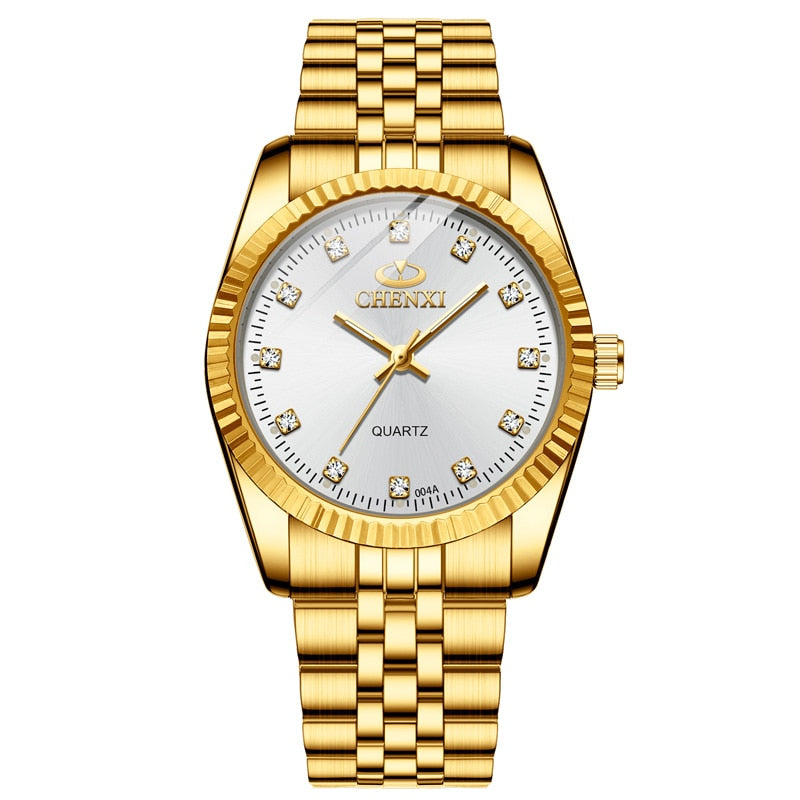 CHENXI Lover Watches Luxury Business Stainless Steel Gold Watch Men Classic Waterproof Rswank