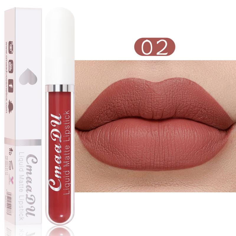 CmaaDu 18 Colors Long Lasting Lip Gloss Matte Velvet Liquid Lipstick Waterproof Moisturizing Lip Makeup Cosmetic TSLM1 Rswank