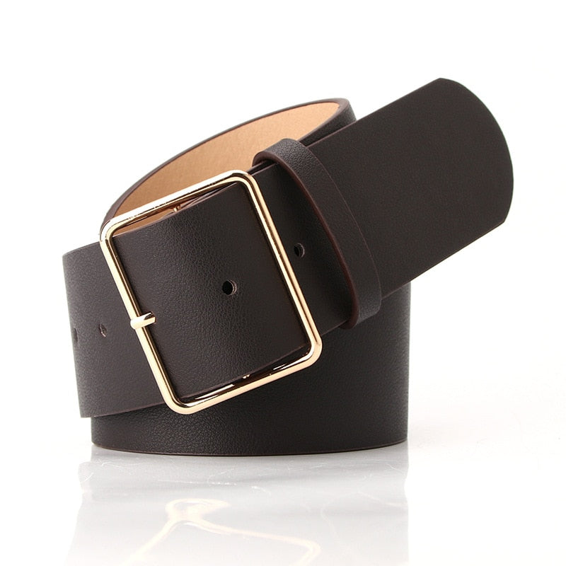 New Fashion 5cm Wide Black Red Leather Female Ladies Belts Rswank