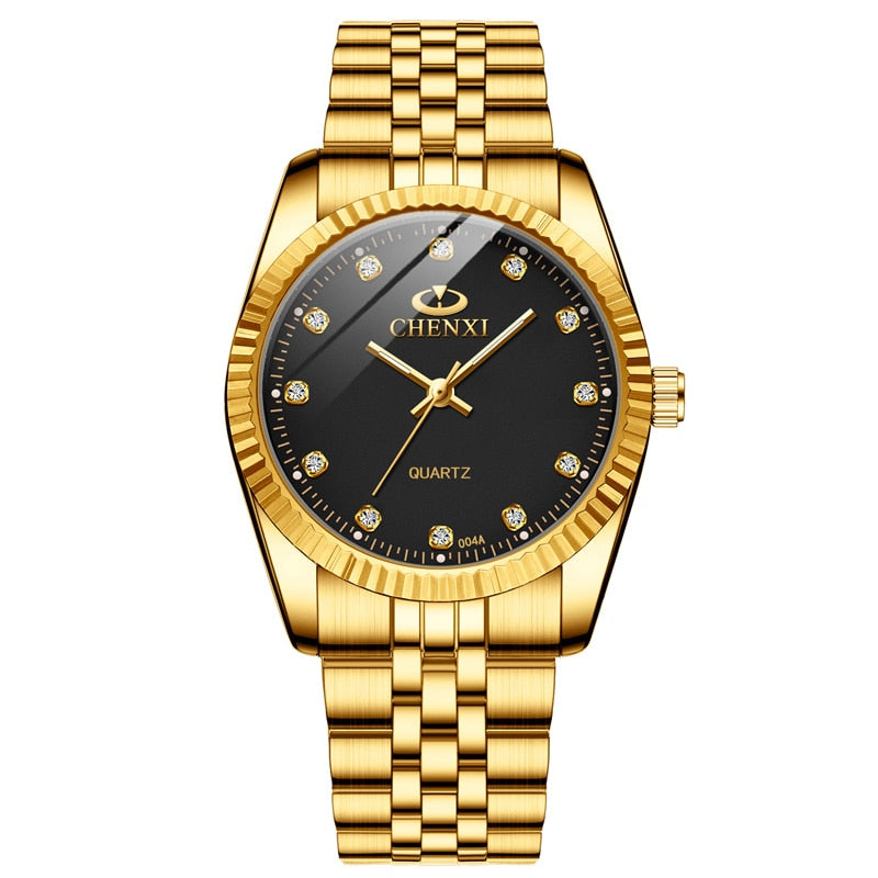 CHENXI Lover Watches Luxury Business Stainless Steel Gold Watch Men Classic Waterproof Rswank