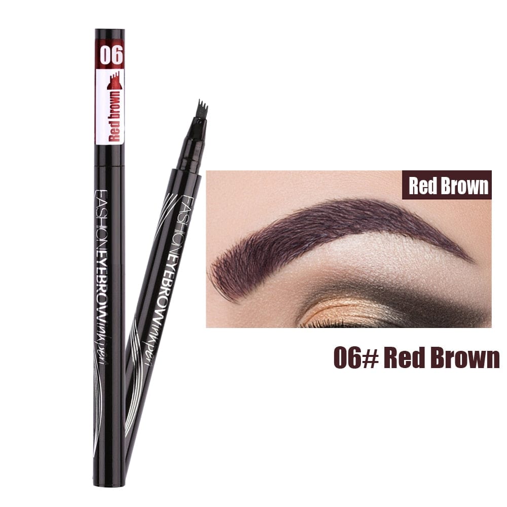 Waterproof Natural Eyebrow Pen Four-claw Eye Brow Tint Makeup three Colors Eyebrow Pencil Brown Black Grey Brush Cosmetics Rswank