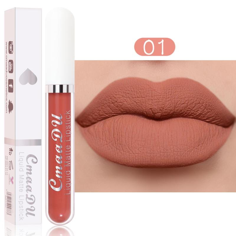 CmaaDu 18 Colors Long Lasting Lip Gloss Matte Velvet Liquid Lipstick Waterproof Moisturizing Lip Makeup Cosmetic TSLM1 Rswank