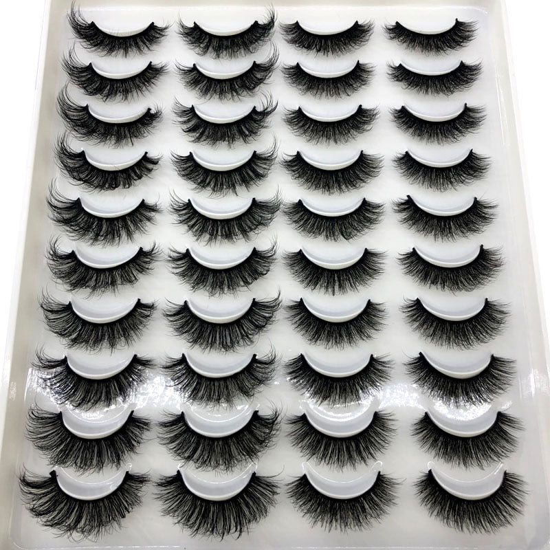 New 20 pairs natural false eyelashes fake lashes long makeup 3d mink eyelashes eyelash extension Rswank