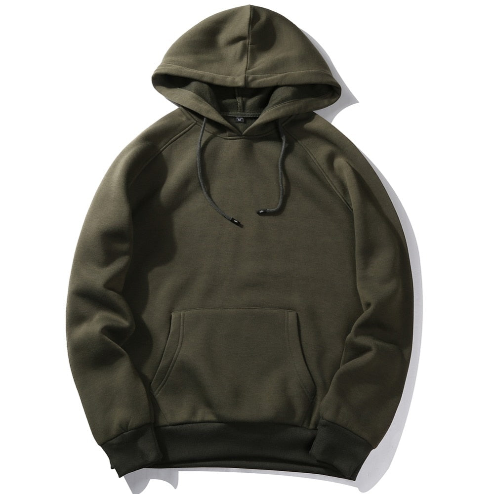 Warm Fleece Hoodies Men Sweatshirts