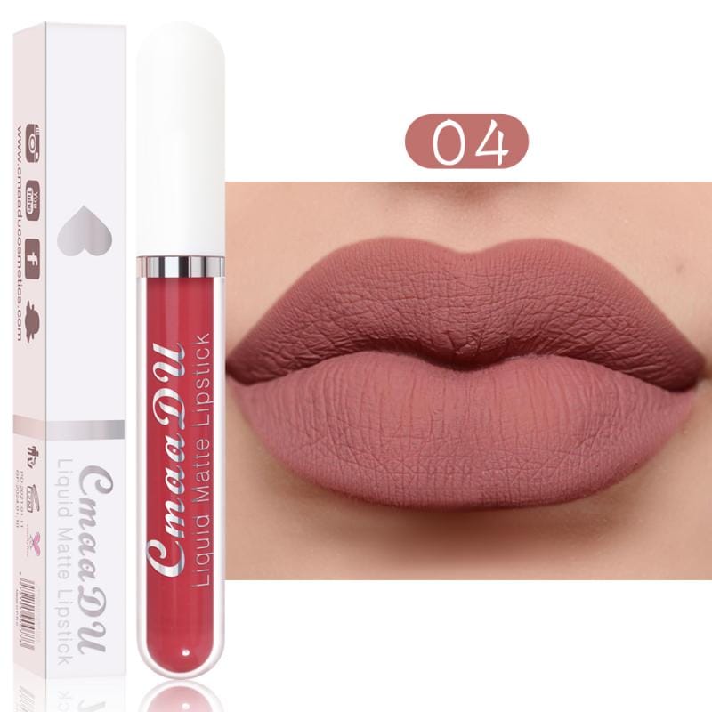 CmaaDu 18 Colors Long Lasting Lip Gloss Matte Velvet Liquid Lipstick Waterproof Moisturizing Lip Makeup Cosmetic TSLM1 Rswank