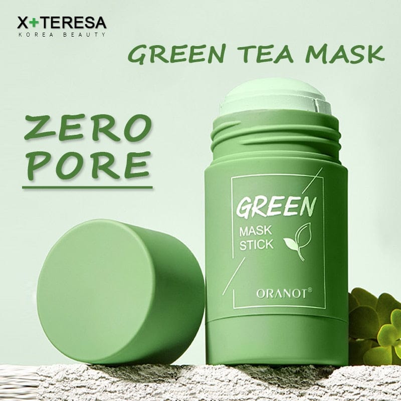 Green Tea Mask Solid Face Mask Stick Oil Control Moisturizing Cleaning Mask Acne Treatment Blackhead Remove Pores Purifying Rswank