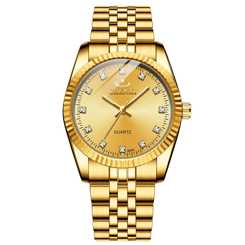 CHENXI Lover Watches Luxury Business Stainless Steel Gold Watch Men Classic Waterproof Rswank