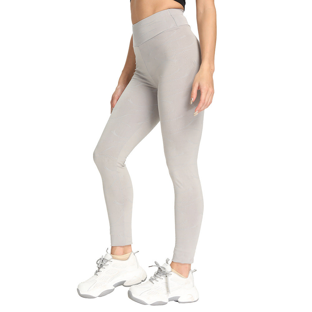 spot high waist quality horizontal jacquard Yoga Fitness hip lifting Leggings women FashionExpress