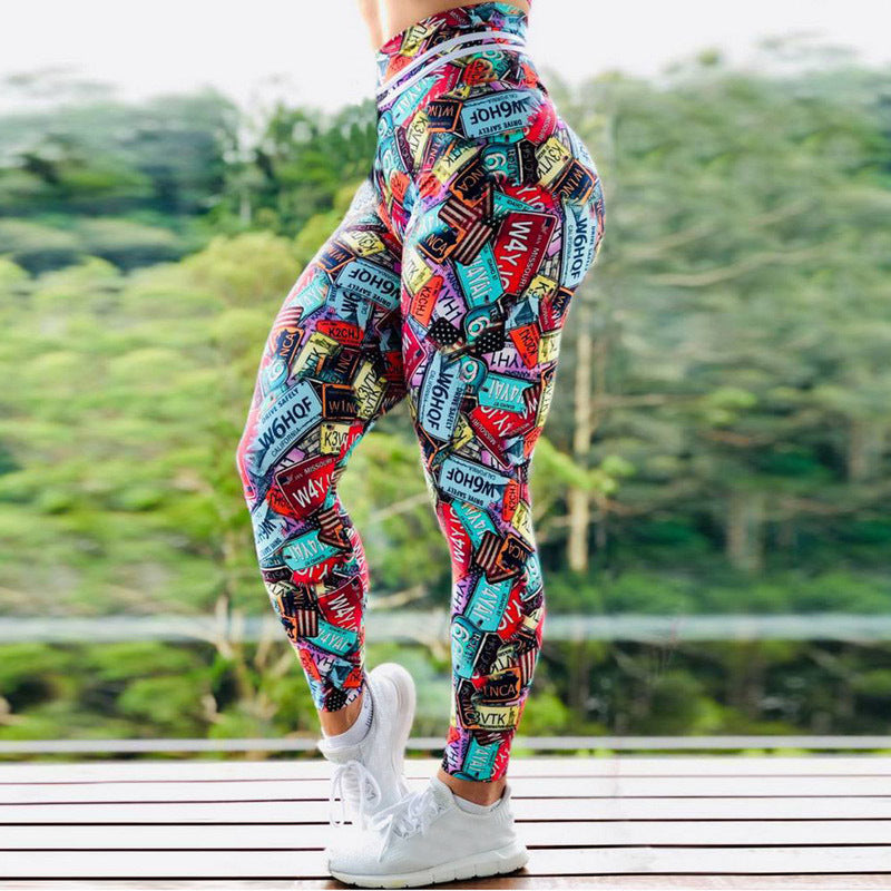 European and American wish cross-border popular woven digital printing women's yoga pants