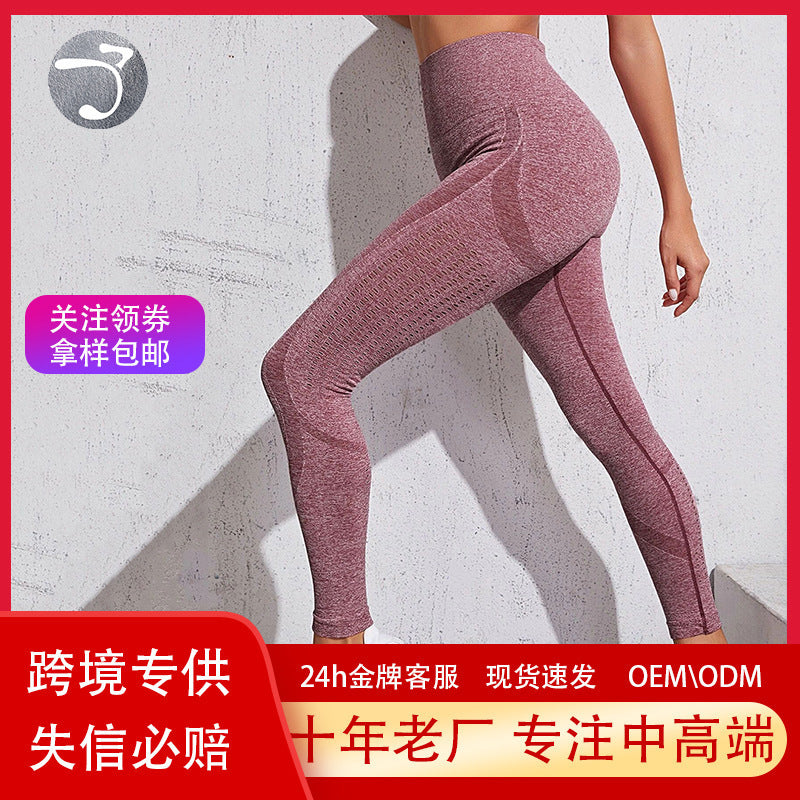 seamless Yoga Pants hollow out breathable sports tights running fitness yoga clothes women FashionExpress