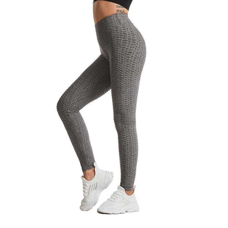 Spot   Yoga Pants AB yarn sports fitness high waist sports pants jacquard blended Leggings women FashionExpress