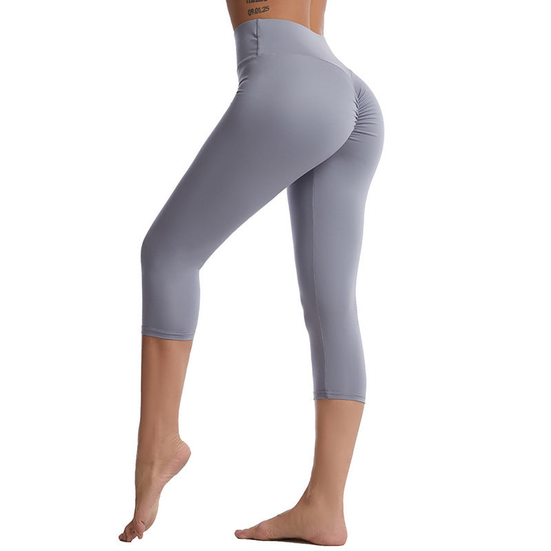 Yoga tight hip lifting high waist slim sexy peach hip sports breathable Fitness Yoga 7-point pants FashionExpress