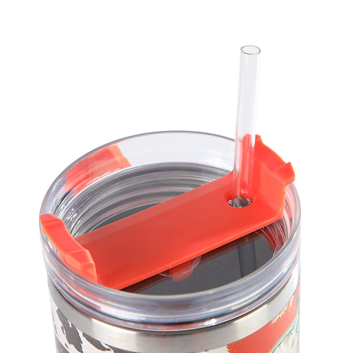 Rswank 5D Christmas Thermos Mug, portable stainless steel car mug with handle and large capacity for hot beverages