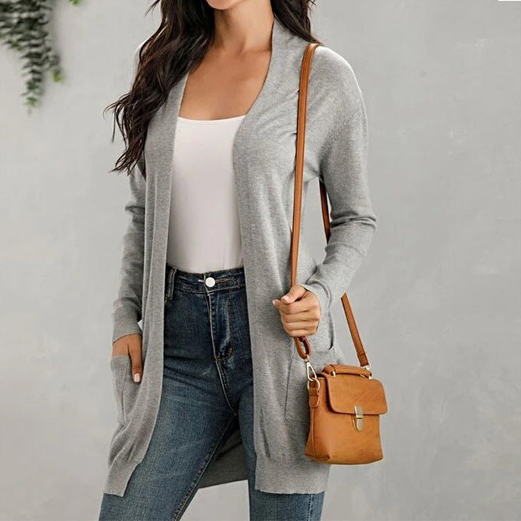 women's long sleeve knitted cardigan cardigan kakaclo