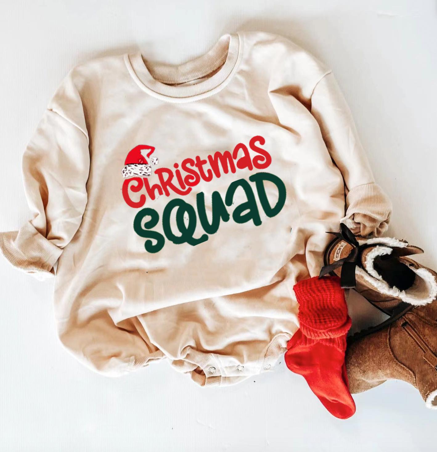 Fashion Baby Boys Girls Christmas Sweatshirts Rompers 2 Colors Santa Claus Letter Print Long Sleeve Pullover Jumsuits 0-24M Rswank