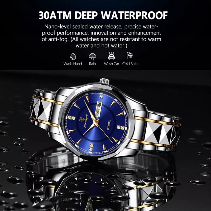 Stainless Steel Men Watch Luxury Brand Waterproof