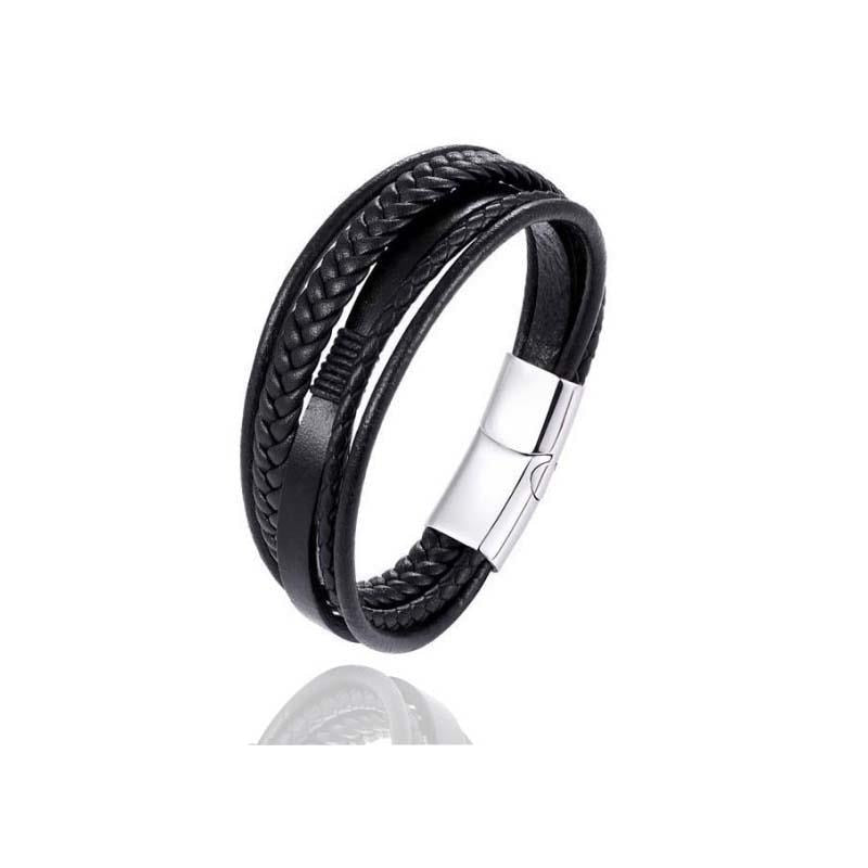 New Braided Leather Men Bracelet Rswank