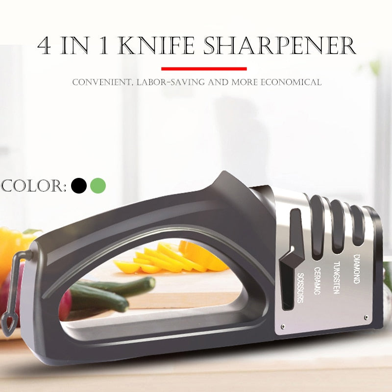 Knife Sharpener 4 in 1 Diamond Coated&Fine Rod Knife Shears Rswank