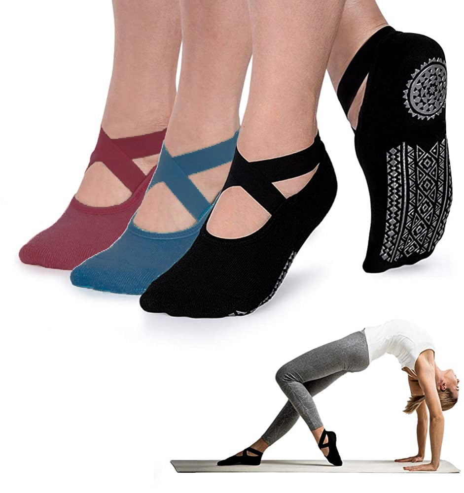 1 Pair Socks for Women Non-Slip Grips & Straps, Bandage Cotton Sock, Rswank