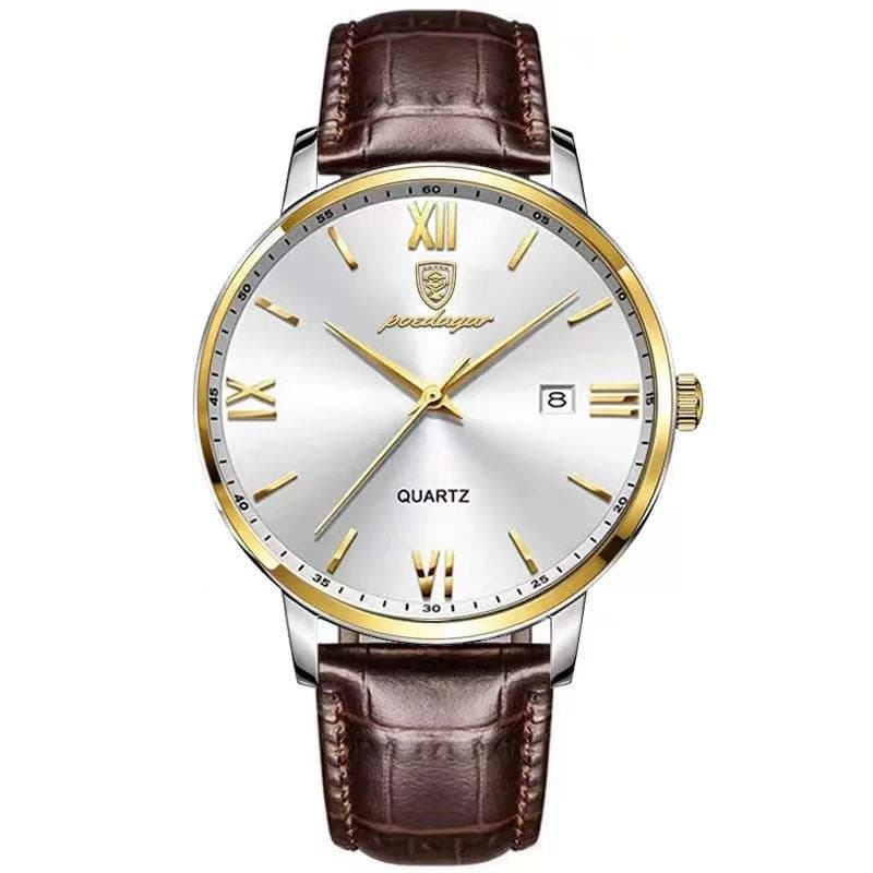 POEDAGAR Men's Watches Top Brand Luxury Men Wrist Watch Leather Quartz Watch Sports Waterproof Male Clock Business Watch +Box Rswank