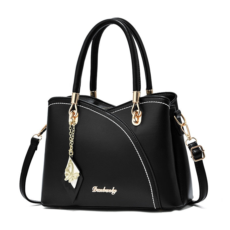 Women's bag 2022 new fashion handbag large-capacity plaid contrast color middle-aged women's bag shoulder messenger bag Rswank