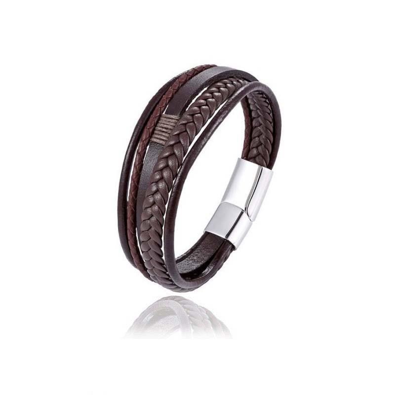 New Braided Leather Men Bracelet Rswank