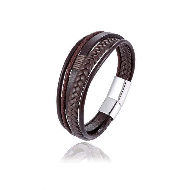 New Braided Leather Men Bracelet Rswank
