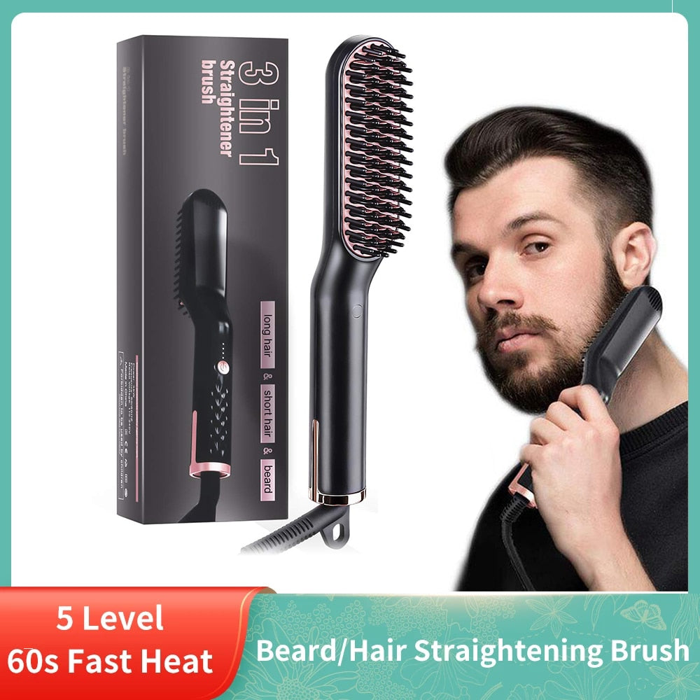 Men Beard Straightener Brush Multifunctional Hair Straightener