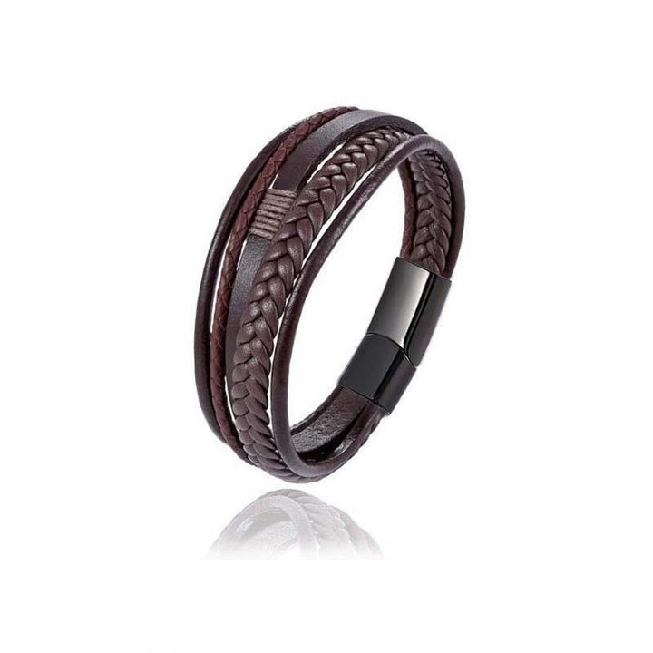 New Braided Leather Men Bracelet Rswank