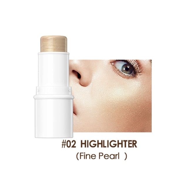 QIBEST Face Highlighter Stick Makeup Glow Face Concealer Contour Bronzer 3D Make Up Rswank