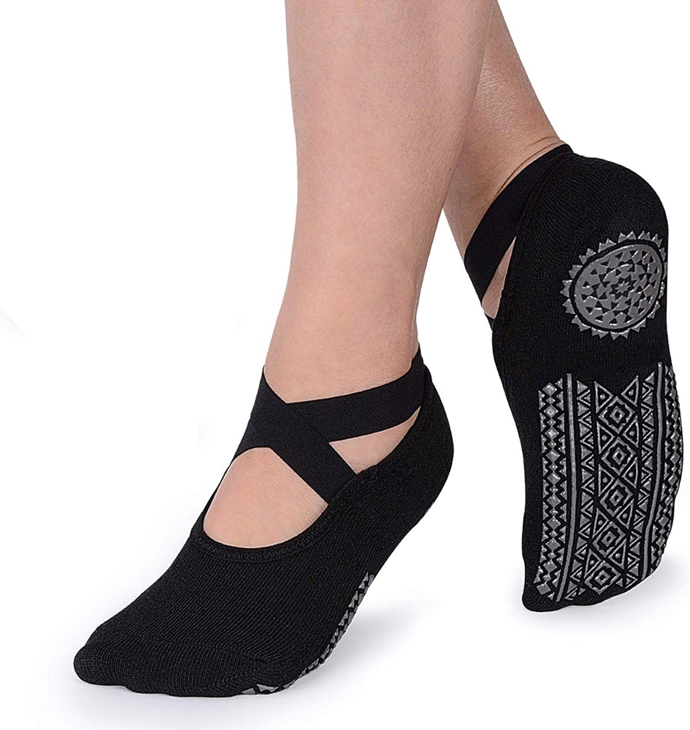 1 Pair Socks for Women Non-Slip Grips & Straps, Bandage Cotton Sock, Rswank