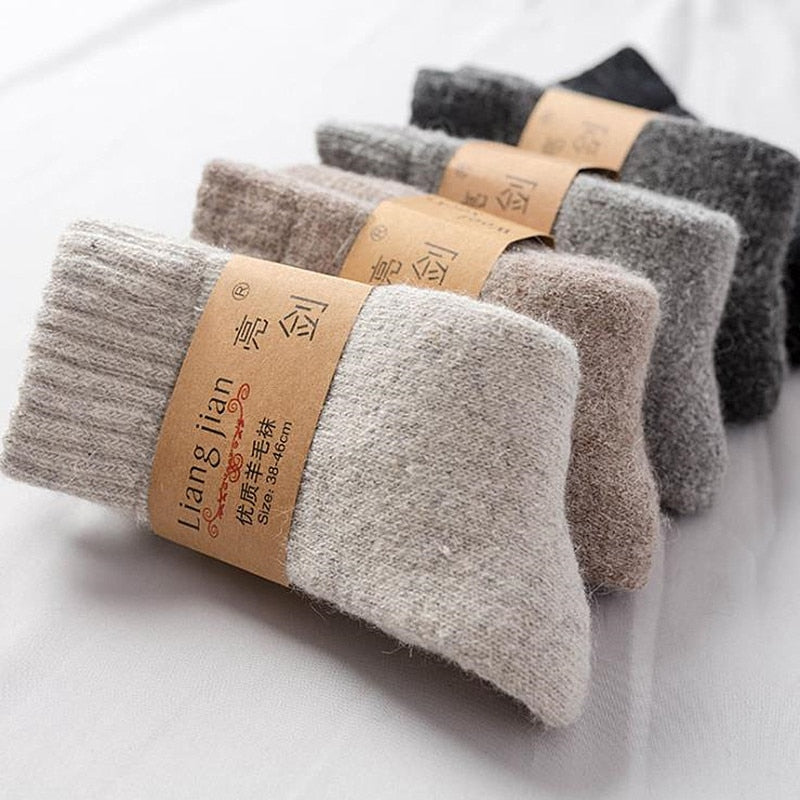 Socks Men Super Thicker Solid Sock Merino Wool Rabbit Socks Rswank