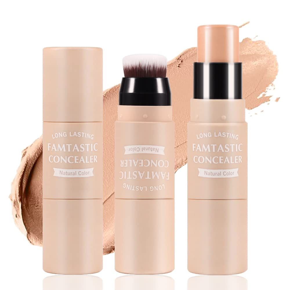 Stick Quick-Fix Highlighter Stick Smoother Moisturizing Concealer Double Head with Brush Contour Neutral Makeup Rswank