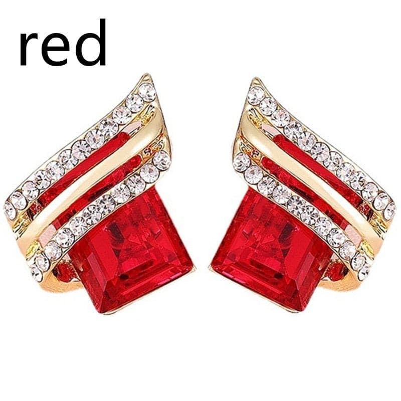 Luxury Fashion Zircon Earrings Large Gems Crystal Earrings for Women Rswank