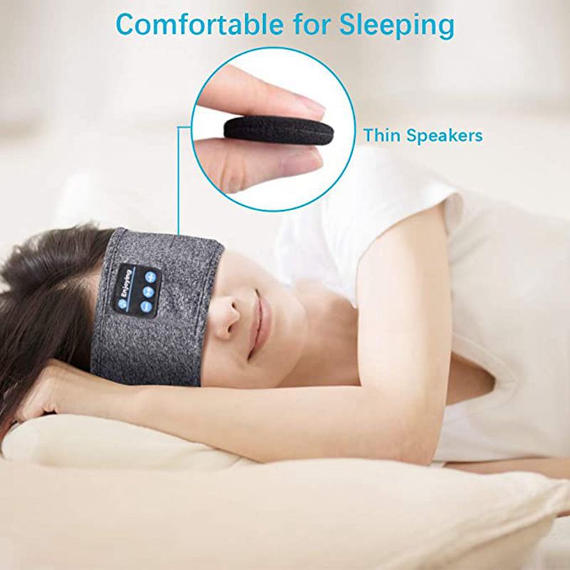 Sleep Mask Bluetooth Sleeping Headphones Headband Thin Soft Elastic Comfortable Wireless Music Headset Eye Mask For Side Sleeper Rswank