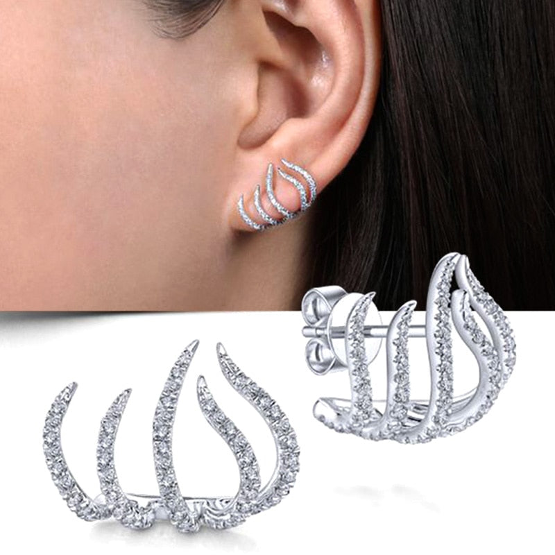 Silver Color Claws Stud Earrings Rswank