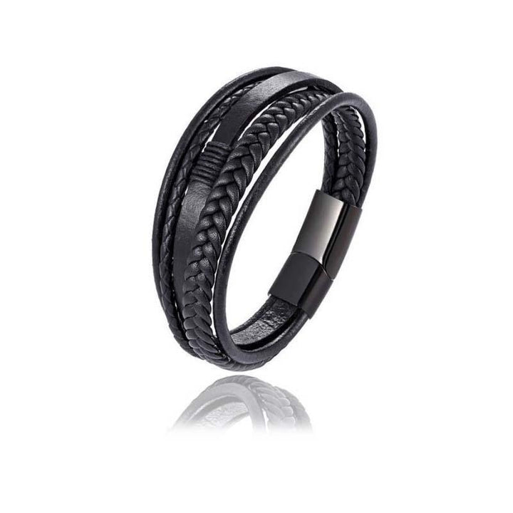 New Braided Leather Men Bracelet Rswank