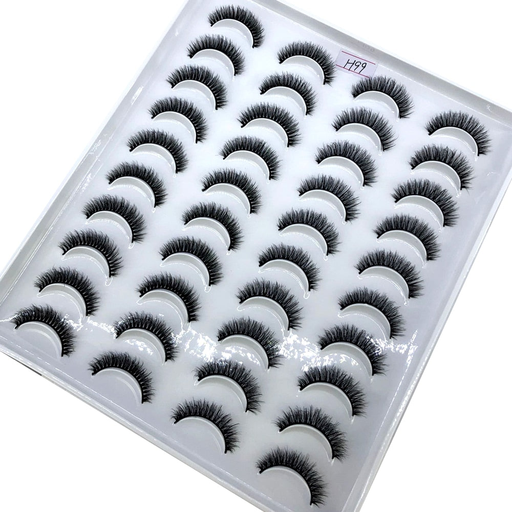 New 20 pairs natural false eyelashes fake lashes long makeup 3d mink eyelashes eyelash extension Rswank