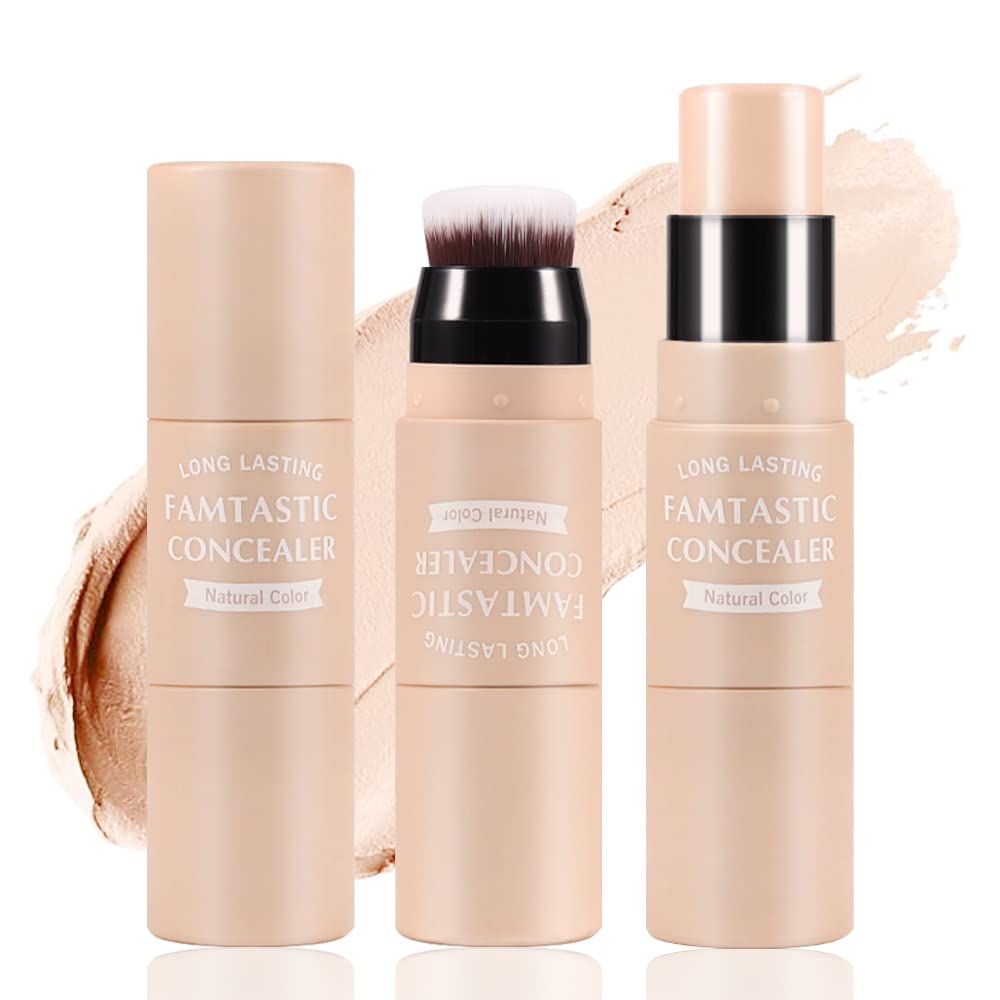 Stick Quick-Fix Highlighter Stick Smoother Moisturizing Concealer Double Head with Brush Contour Neutral Makeup Rswank